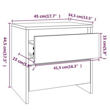 vidaXL Κομοδίνα 2 τεμ. Λευκά 45x34,5x44,5cm από Επεξ. Ξύλο