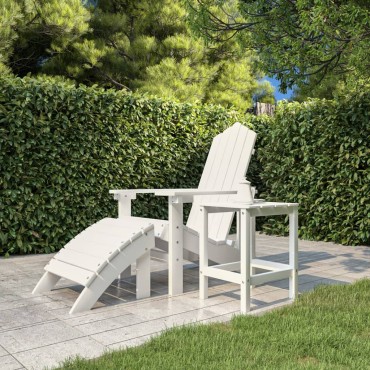 vidaXL Τραπέζι Κήπου Adirondack Λευκό 38x38x46cm από HDPE 1 τεμ.