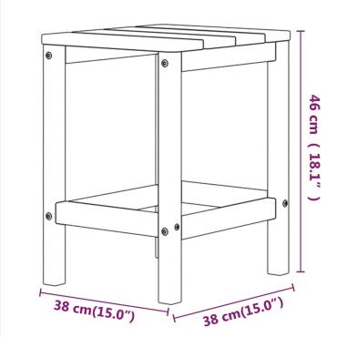 vidaXL Τραπέζι Κήπου Adirondack Λευκό 38x38x46cm από HDPE 1 τεμ.