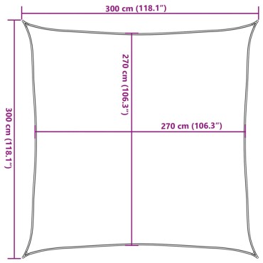 vidaXL Πανί Σκίασης Μπεζ 3 x 3 μ. από HDPE 160 γρ./μ²