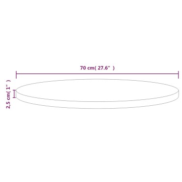 vidaXL Επιφάνεια Τραπεζιού Λευκή 70x2,5cm από Μασίφ Ξύλο Πεύκου 1 τεμ.