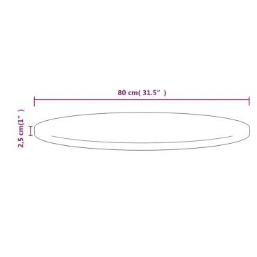 vidaXL Επιφάνεια Τραπεζιού Λευκή 80x2,5cm από Μασίφ Ξύλο Πεύκου 1 τεμ.