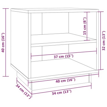 vidaXL Κομοδίνο 40x34x40cm από Μασίφ Ξύλο Πεύκου 1 τεμ.