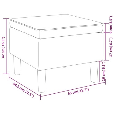 vidaXL Σκαμπό με Ξύλινα Πόδια Κρεμ Βελούδινο 52x52x42cm 1 τεμ.