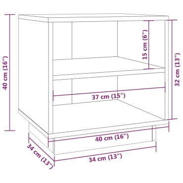 vidaXL Κομοδίνο Λευκό 40x34x40cm από Μασίφ Ξύλο Πεύκου 1 τεμ.