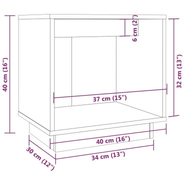 vidaXL Κομοδίνο Λευκό 40x30x40cm από Μασίφ Ξύλο Πεύκου 1 τεμ.