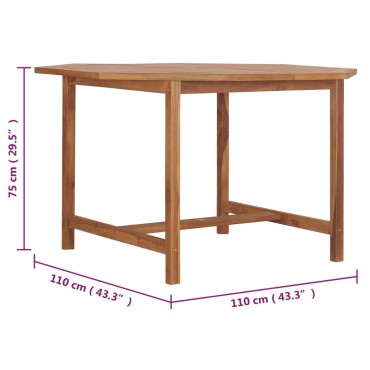 vidaXL Τραπεζαρία Κήπου 110x110x75cm από Μασίφ Ξύλο Teak 1 τεμ.