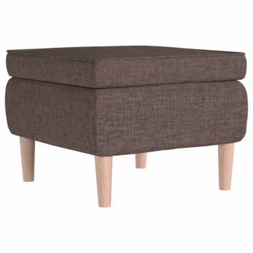 vidaXL Σκαμπό με Ξύλινα Πόδια Taupe Υφασμάτινο 52x52x42cm 1 τεμ.