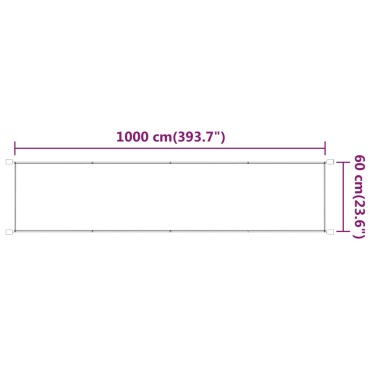 vidaXL Τέντα Κάθετη Λευκή 60 x 1000 εκ. από Ύφασμα Oxford