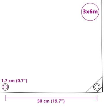 vidaXL Μουσαμάς Μαύρος 650 γρ./μ.² 3 x 6 μ.