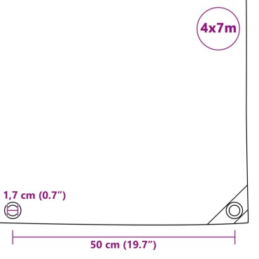 vidaXL Μουσαμάς Μαύρος 650 γρ./μ.² 4 x 7 μ.