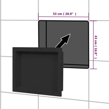 vidaXL Ράφι Ντουζιέρας Μαύρο Ματ 41x51x10 εκ.