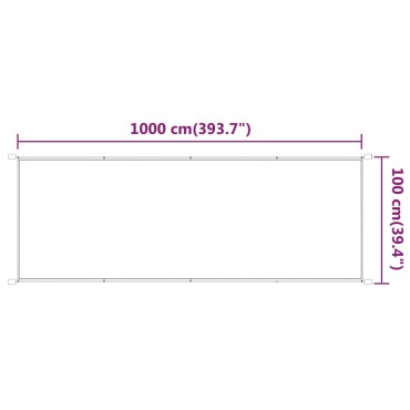 vidaXL Τέντα Κάθετη Λευκή 100 x 1000 εκ. από Ύφασμα Oxford