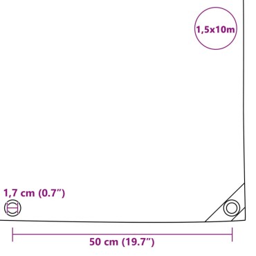 vidaXL Μουσαμάς Μαύρος 650 γρ./μ.² 1,5 x 10 μ.