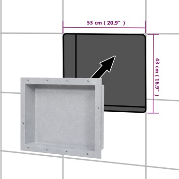 vidaXL Ράφι Ντουζιέρας Γκρι Ματ 41 x 51 x 10 εκ.