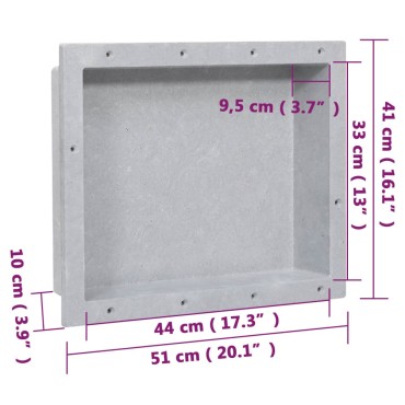 vidaXL Ράφι Ντουζιέρας Γκρι Ματ 41 x 51 x 10 εκ.