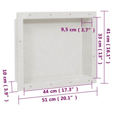 vidaXL Ράφι Ντουζιέρας Λευκό Ματ 41 x 51 x 10 εκ.