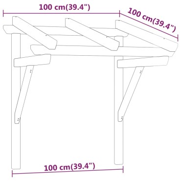 vidaXL Στέγαστρο Πόρτας 100x100x80 εκ. Εμποτισμένο Μασίφ Ξύλο Πεύκου