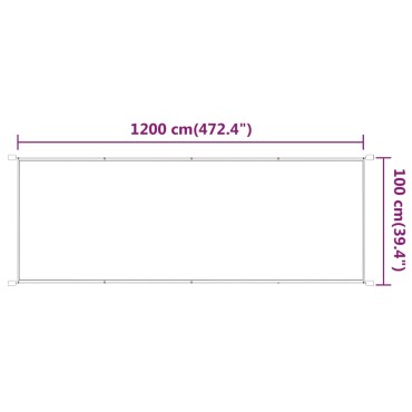 vidaXL Τέντα Κάθετη Λευκή 100 x 1200 εκ. από Ύφασμα Oxford