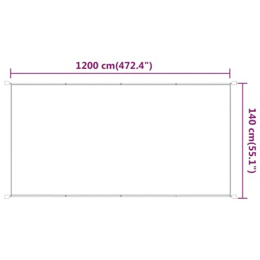 vidaXL Τέντα Κάθετη Λευκή 140 x 1200 εκ. από Ύφασμα Oxford