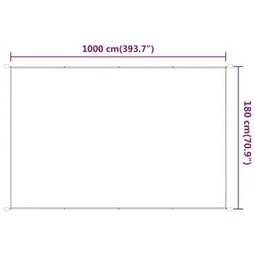 vidaXL Τέντα Κάθετη Λευκή 180 x 1000 εκ. από Ύφασμα Oxford