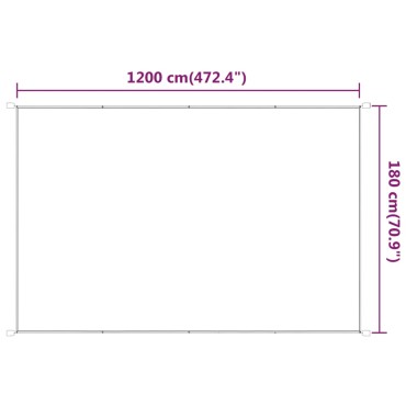 vidaXL Τέντα Κάθετη Λευκή 180 x 1200 εκ. από Ύφασμα Oxford