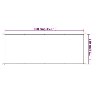 vidaXL Τέντα Κάθετη Μπλε 140 x 800 εκ. από Ύφασμα Oxford