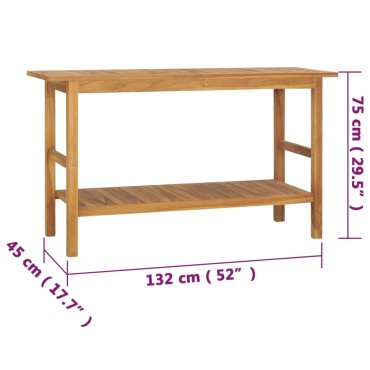 vidaXL Έπιπλο Μπάνιου 132x45x75cm από Μασίφ Ξύλο Teak 1 τεμ.