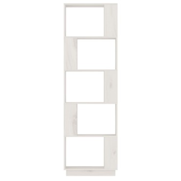 vidaXL Βιβλιοθήκη/Διαχωριστικό Χώρου Λευκό 51x25x163,5cm Μασίφ Πεύκο 1 τεμ.