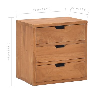 vidaXL Κομοδίνο 40x30x40cm από Μασίφ Ξύλο Teak 1 τεμ.