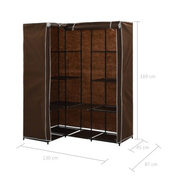 282450 vidaXL Corner Wardrobe Brown 130x87x169cm 1 τεμ.