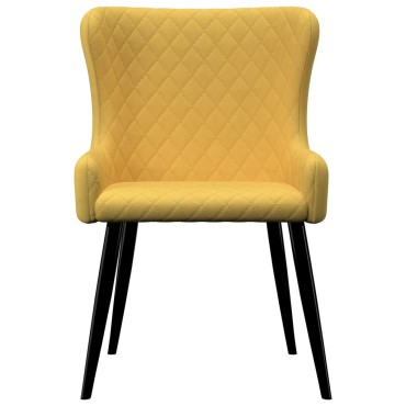 vidaXL Καρέκλες Τραπεζαρίας 2 τεμ. Κίτρινες Υφασμάτινες 60x55x84cm