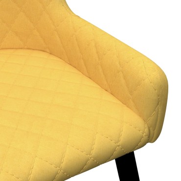 vidaXL Καρέκλες Τραπεζαρίας 2 τεμ. Κίτρινες Υφασμάτινες 60x55x84cm