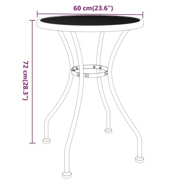 vidaXL Τραπέζι Κήπου Ανθρακί 60x72cm από Εκτεταμένο Μεταλ. Πλέγμα 1 τεμ.