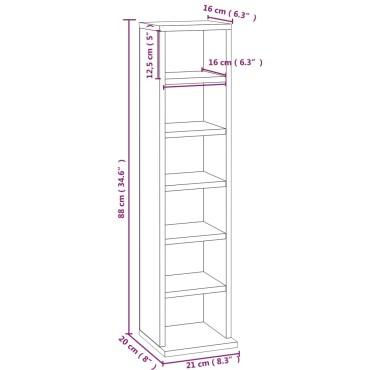 vidaXL Έπιπλο για CD Καπνιστή Δρυς 21x20x88cm Επεξεργασμένο Ξύλο 1 τεμ.