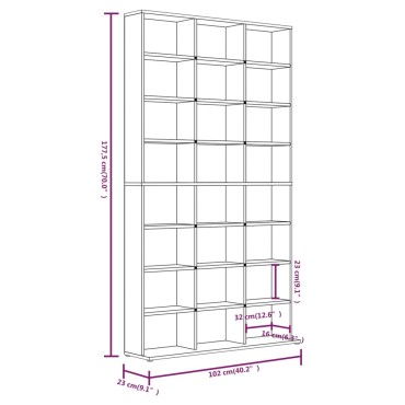 vidaXL Έπιπλο για CD Καφέ Δρυς 102x23x177,5cm Επεξεργασμένο Ξύλο 1 τεμ.