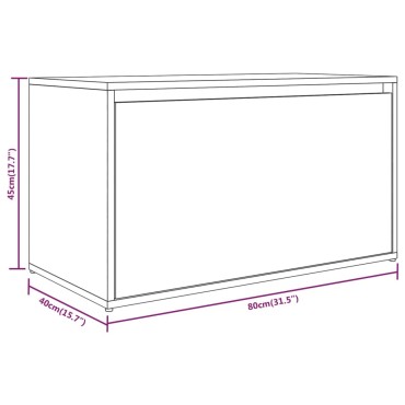 vidaXL Πάγκος Χολ Γκρι Sonoma 80x40x45cm από Επεξεργασμένο Ξύλο 1 τεμ.