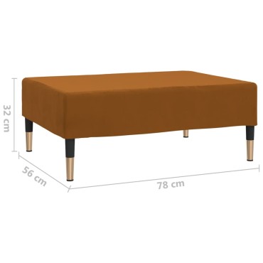 vidaXL Υποπόδιο Καφέ 78x56x32cm Βελούδινο 1 τεμ.