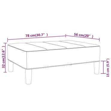 vidaXL Υποπόδιο Ανοιχτό Γκρι 78x56x32cm Υφασμάτινο 1 τεμ.