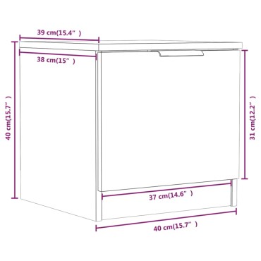 vidaXL Κομοδίνο Λευκό 40x39x40cm 1 τεμ.