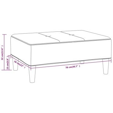 vidaXL Υποπόδιο Μπλε 78x56x32cm Υφασμάτινο 1 τεμ.