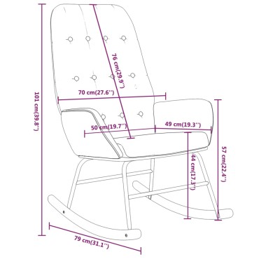 vidaXL Κουνιστή Πολυθρόνα Μπλε Υφασμάτινη 70x79x101cm 1 τεμ.