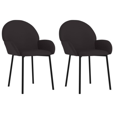 vidaXL Καρέκλες Τραπεζαρίας 2 τεμ. Μαύρες Συνθ. Δέρμα 58x57x78,5cm