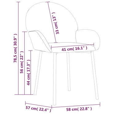 vidaXL Καρέκλες Τραπεζαρίας 2 τεμ. Κρεμ Βελούδινες 58x57x78,5cm