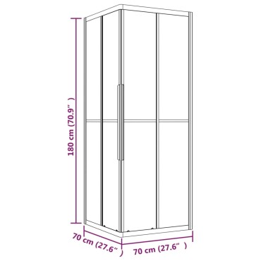 vidaXL Καμπίνα Ντουζιέρας με Σχέδιο Αμμοβολής 70x70x180 εκ. από ESG