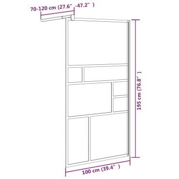 vidaXL Διαχωριστικό Ντουζιέρας Λευκό 100 x 195 εκ. από Γυαλί ESG