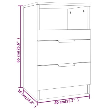 vidaXL Κομοδίνο Sonoma Δρυς από Επεξεργασμένο Ξύλο 40x36x65cm 1 τεμ.