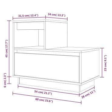 vidaXL Κομοδίνα 2 τεμ. 60x34x51cm από Μασίφ Ξύλο Πεύκου