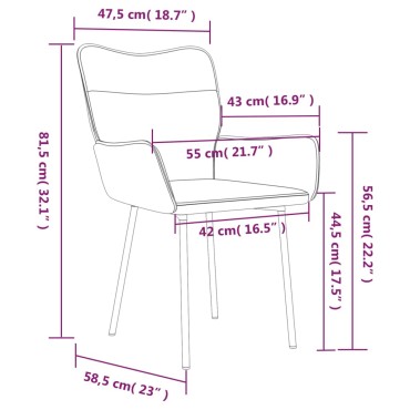 vidaXL Καρέκλες Τραπεζαρίας 2 τεμ. Σκούρο Γκρι Βελούδινες 55x58,5x81,5cm