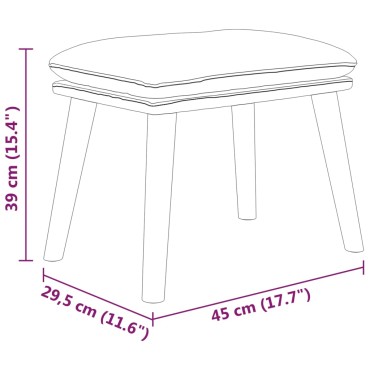 vidaXL Υποπόδιο Ανοιχτό Γκρι 45x29,5x35 Υφασμάτινο 45x29,5x35cm 1 τεμ.